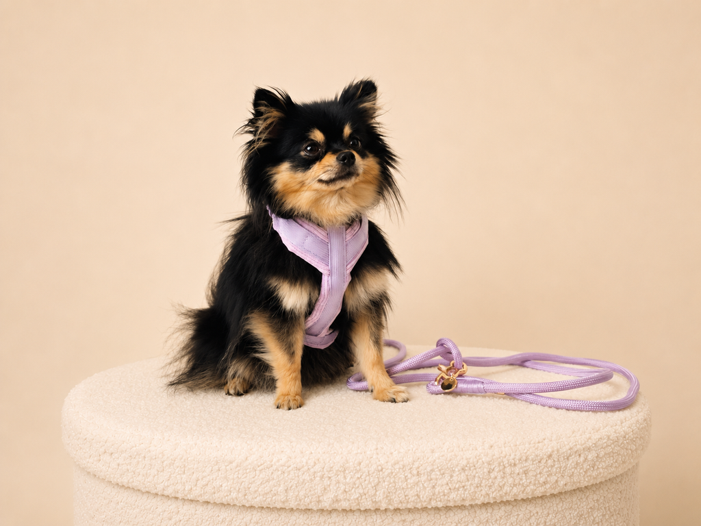 Harnais pour chien – Lila en velours côtelé 💜