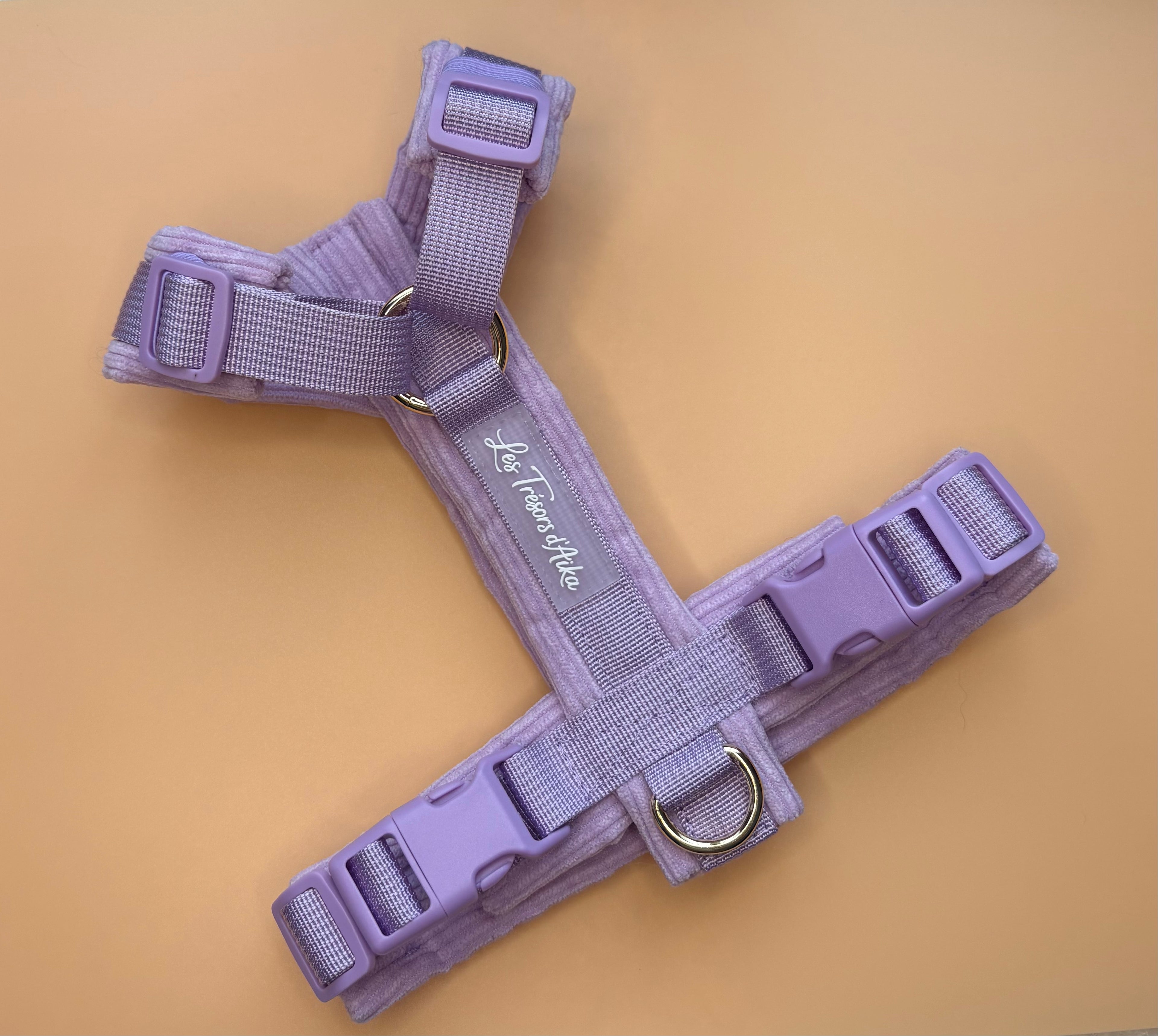 Harnais pour chien – Lila en velours côtelé 💜