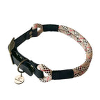 Collier chien bi-matière biothane noir et paracorde Tartan