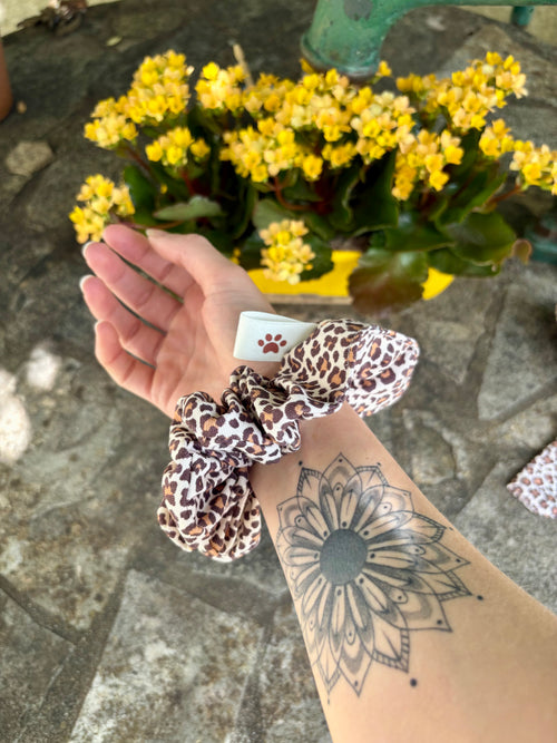 Chouchou léopard en coton - Fait main 🐆