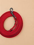 Longe 3 mètres pour chien en TPU rouge - fabrication artisanale ❤️