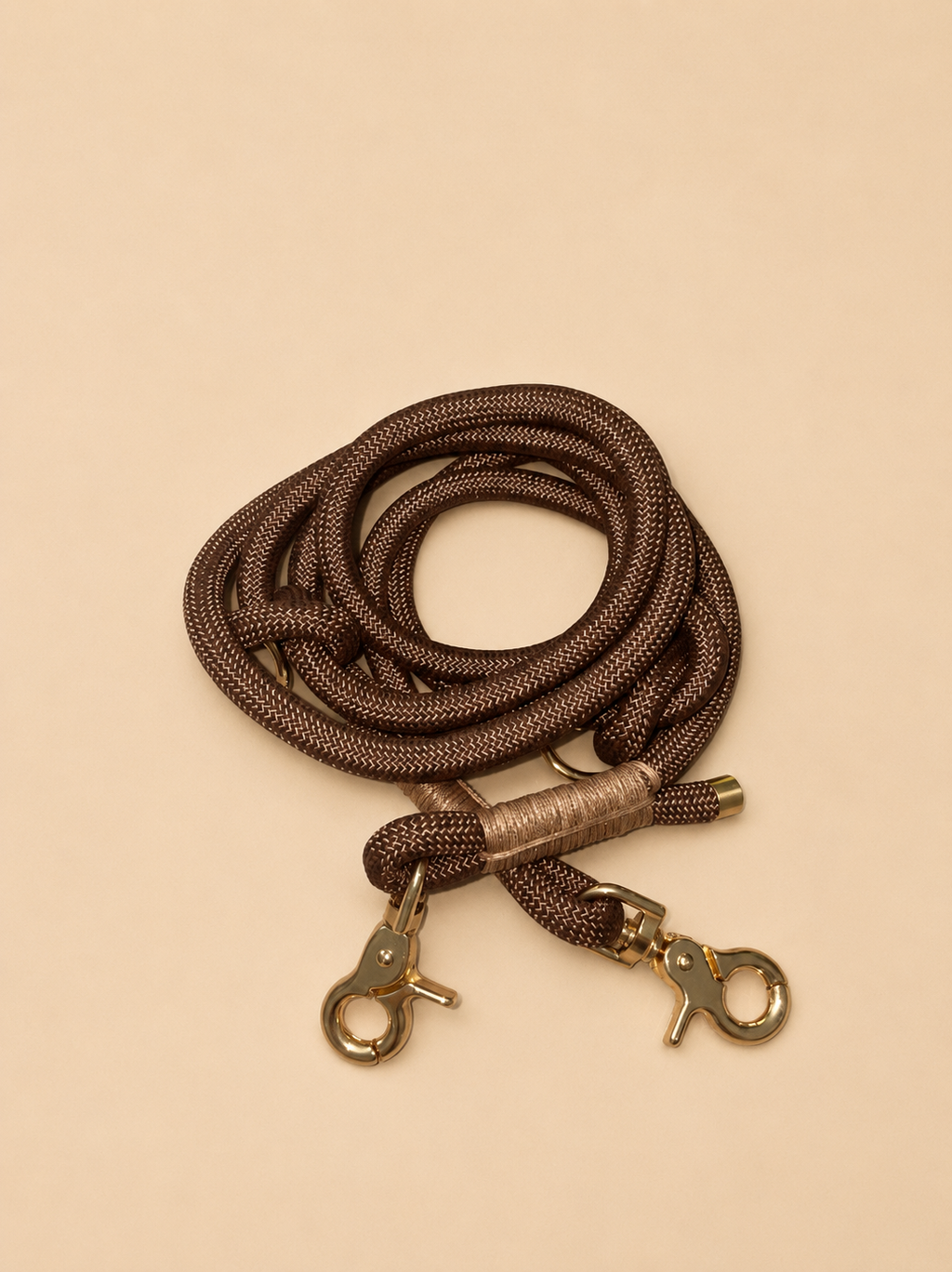 Laisse chien multi position - Marron chocolat