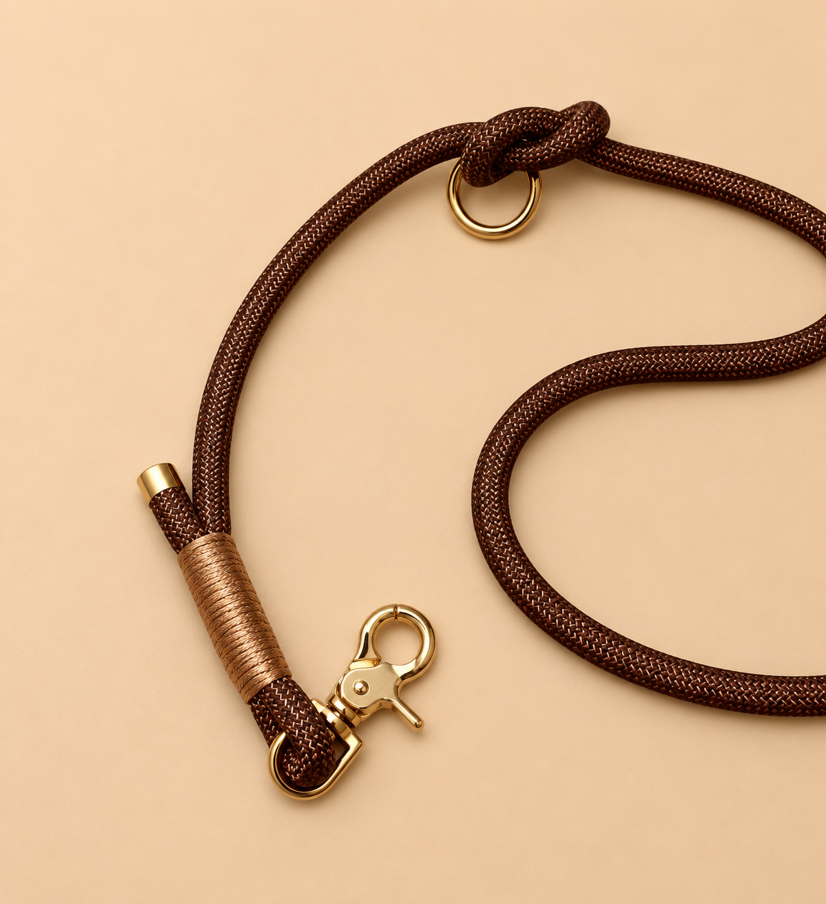 Laisse chien multi position - Marron chocolat