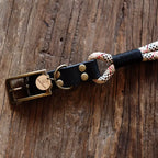 Collier chien bi-matière biothane noir et paracorde Tartan