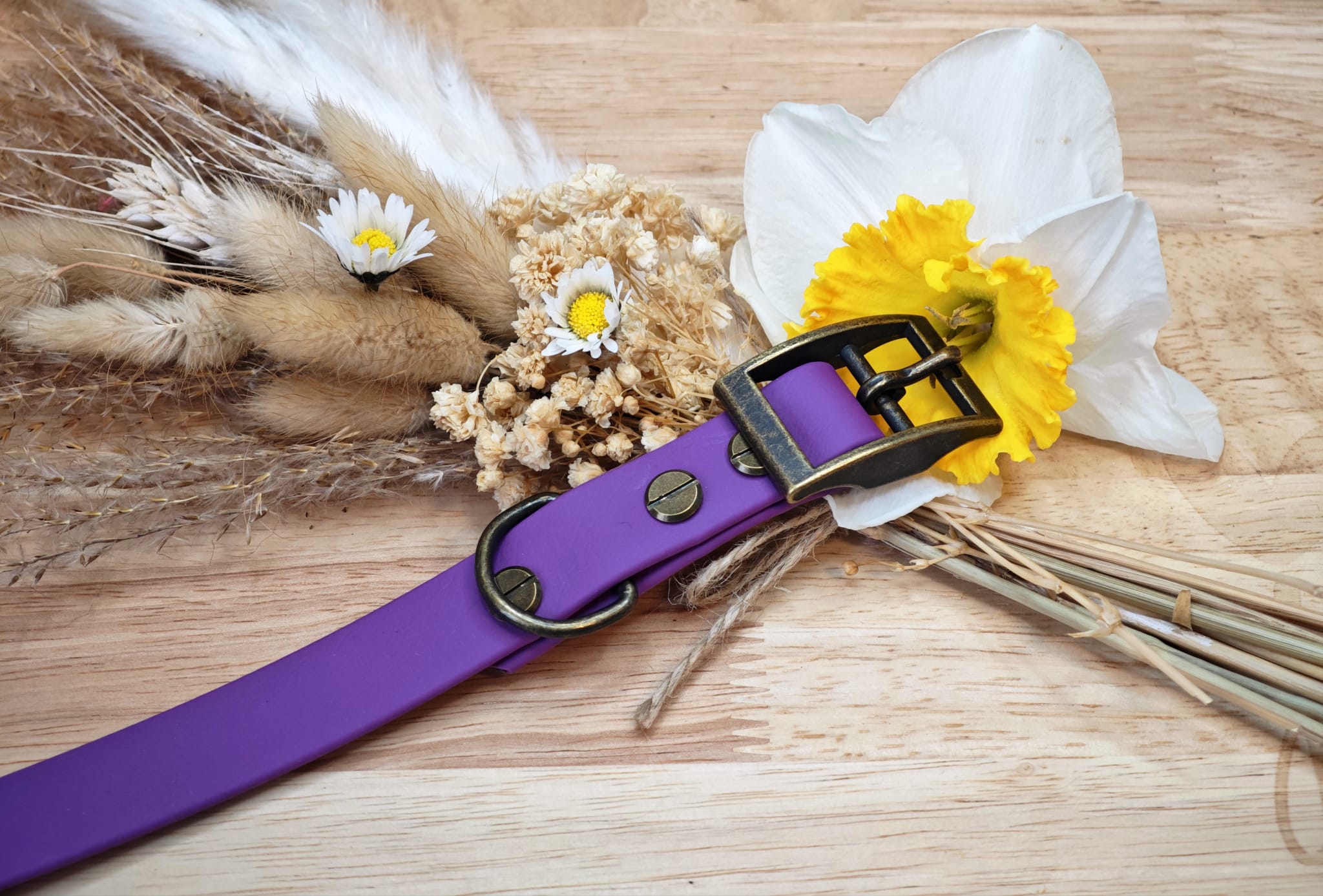 Collier chien Biothane Violet grappe – fait main – largeur 19 mm