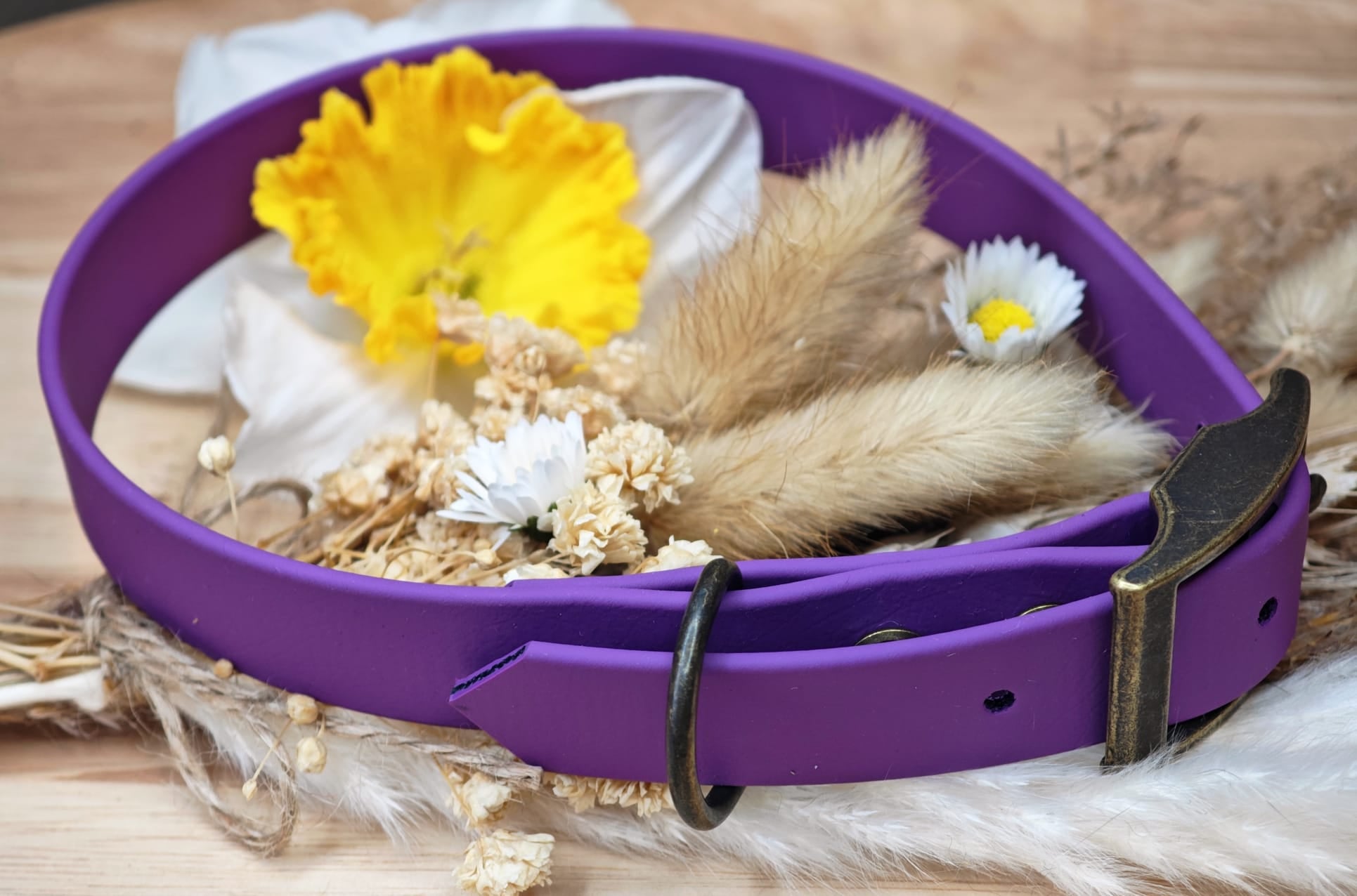 Collier chien Biothane Violet grappe – fait main – largeur 19 mm
